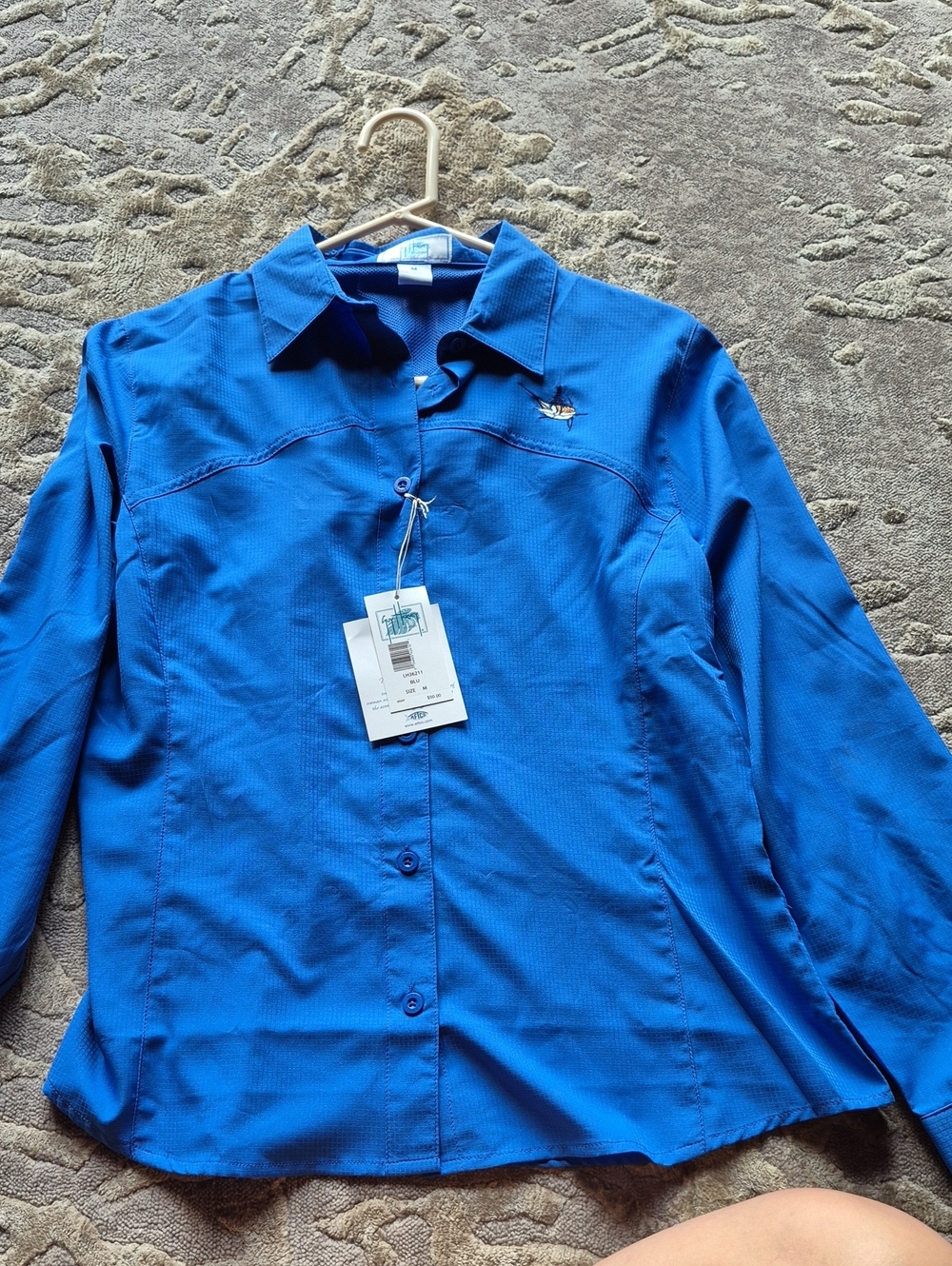 Guy Harvey by AFTCO Women's Sport Tech Fishing Shirt Size M Royal Blue NWT $50